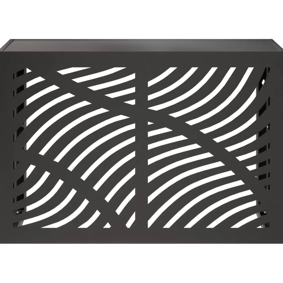 vidaXL Omkasting voor airconditioner Zwart 90 x 40 x 60 cm Staal