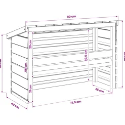 vidaXL Omkasting voor airconditioner 90x40x60 cm Geïmpregneerd grenenhout