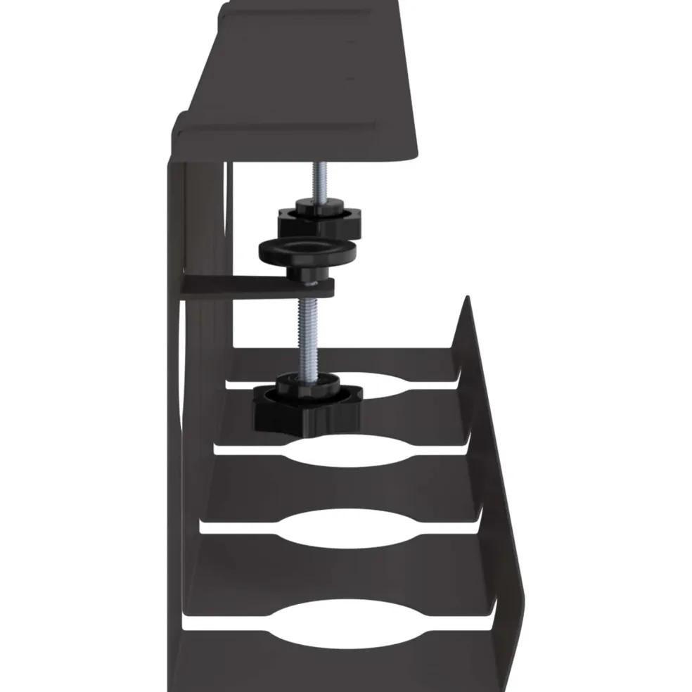 vidaXL Onder bureaublad kabelmanagement tray 2 st Zwart