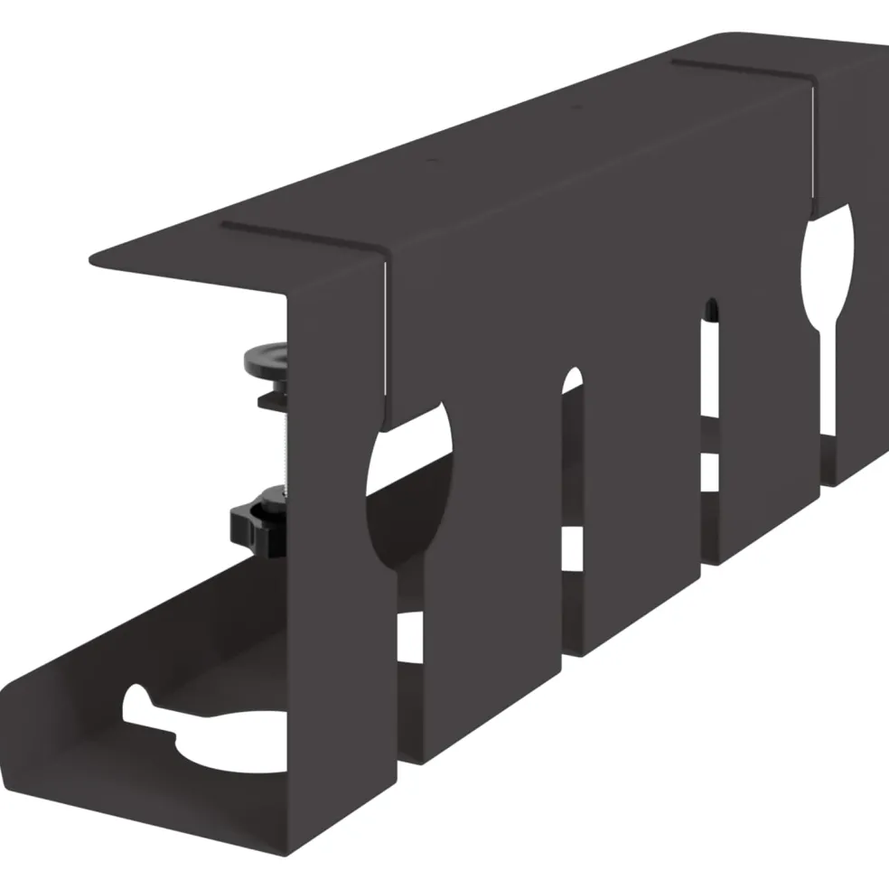 vidaXL Onder bureaublad kabelmanagement tray 2 st Zwart