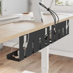 vidaXL Onder bureaublad kabelmanagement tray 2 st Zwart