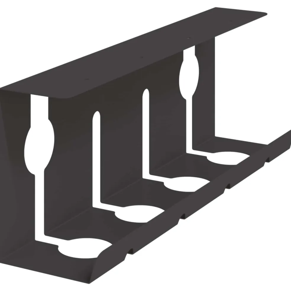 vidaXL Onder bureaublad kabelmanagement tray 2 st Zwart