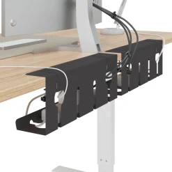 vidaXL Onder bureaublad kabelmanagement tray 2 st Zwart