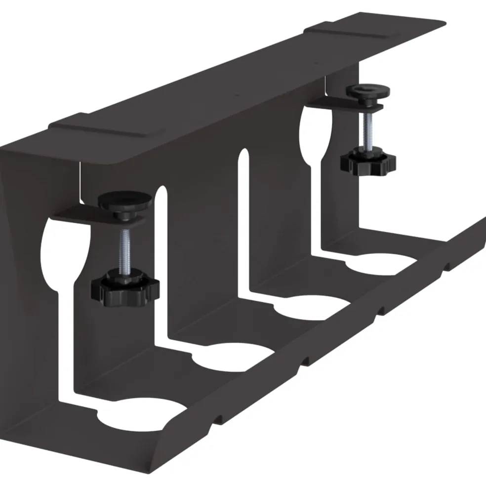 vidaXL Onder bureaublad kabelmanagement tray 2 st Zwart