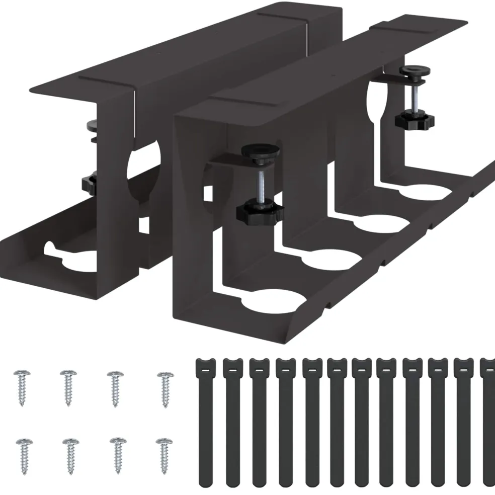 vidaXL Onder bureaublad kabelmanagement tray 2 st Zwart