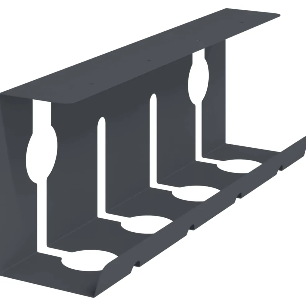 vidaXL Onder bureaublad kabelmanagement tray 2 st Antracietkleurig