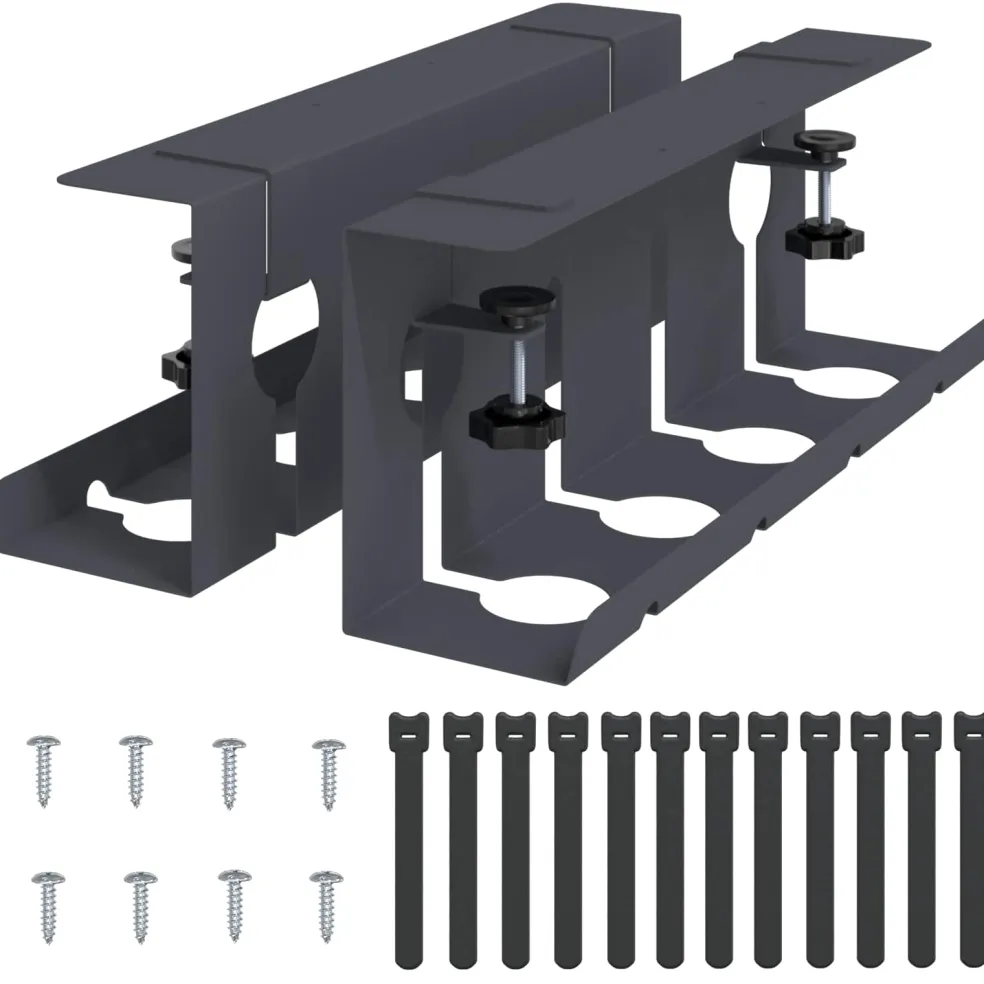 vidaXL Onder bureaublad kabelmanagement tray 2 st Antracietkleurig