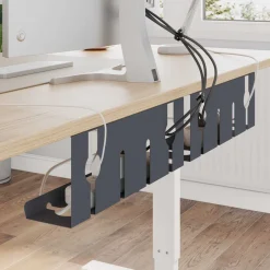 vidaXL Onder bureaublad kabelmanagement tray 2 st Antracietkleurig
