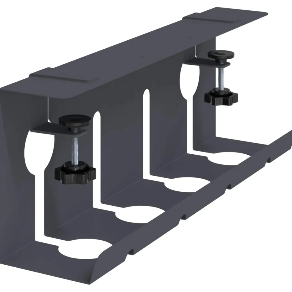 vidaXL Onder bureaublad kabelmanagement tray 2 st Antracietkleurig