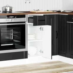 vidaXL Onderkast Lucca bewerkt hout zwart