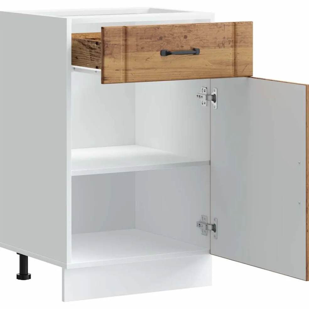 vidaXL Onderkast Lucca bewerkt hout oud houtkleurig