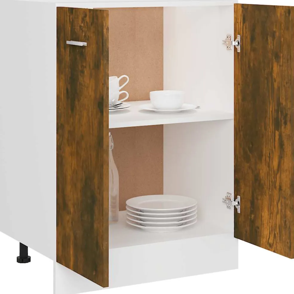 vidaXL Onderkast Lyon 60x46x81,5 cm bewerkt hout gerookt eikenkleurig