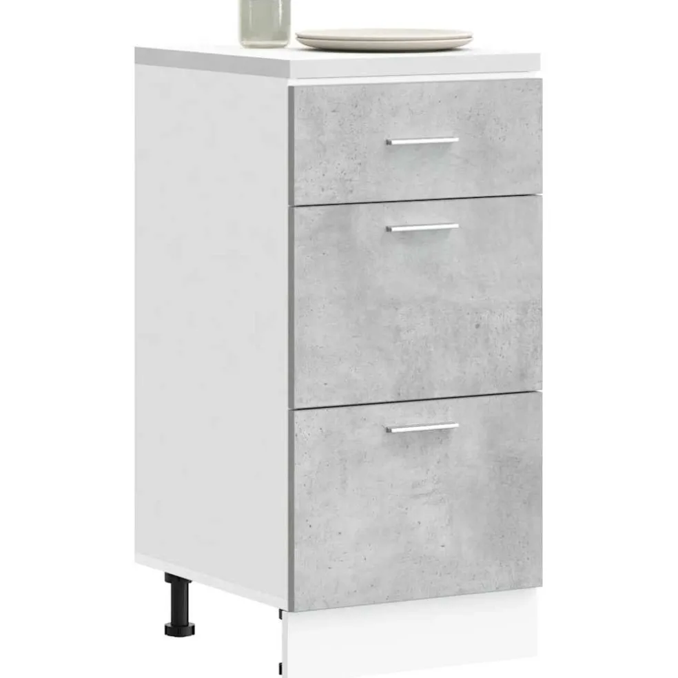vidaXL Onderkast Lyon 40x46x81,5 cm bewerkt hout betongrijs