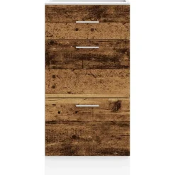 vidaXL Onderkast Lyon 40x46x81,5 cm bewerkt hout oud houtkleurig