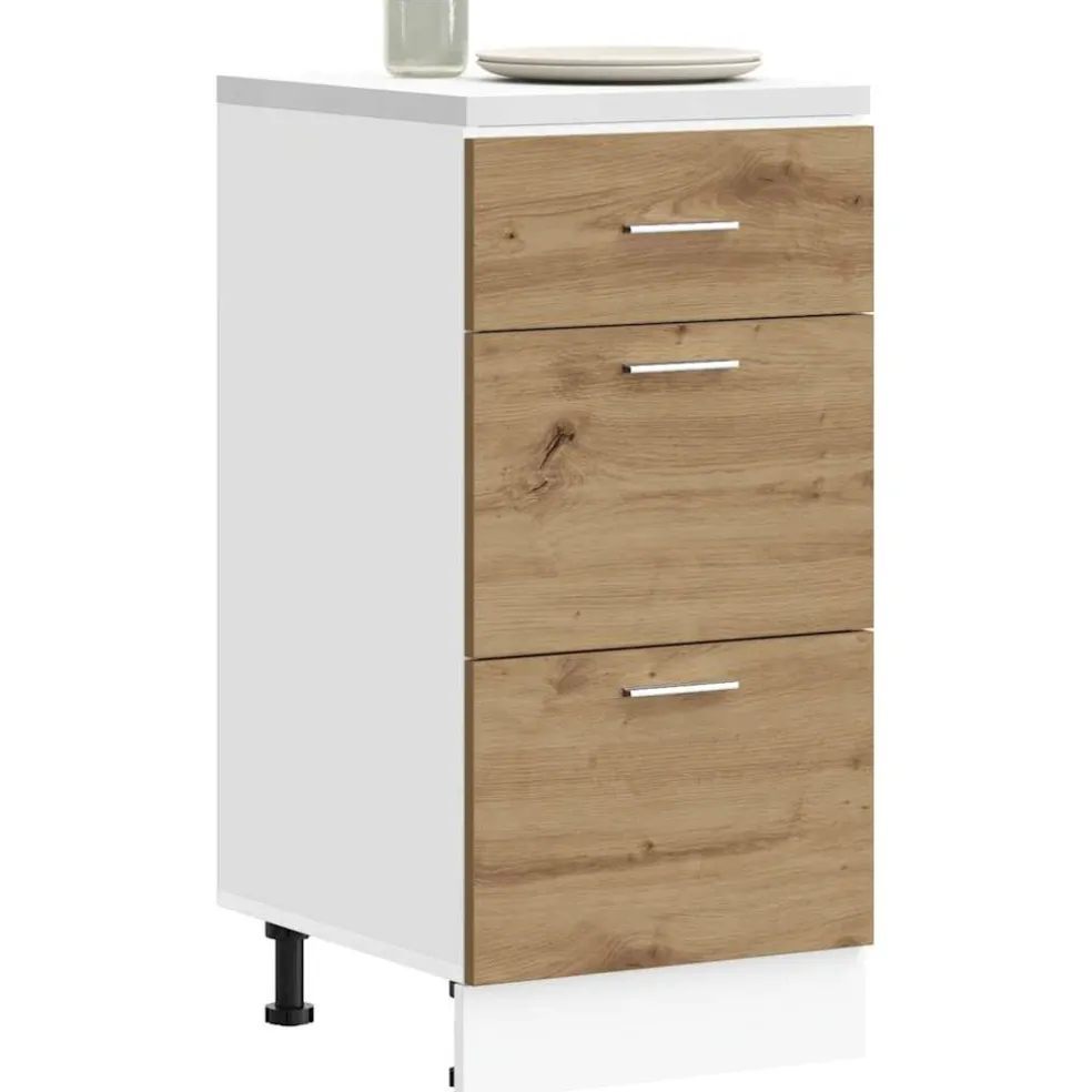 vidaXL Onderkast Lyon 40x46x81,5 cm bewerkt hout artisanaal eikenkleur