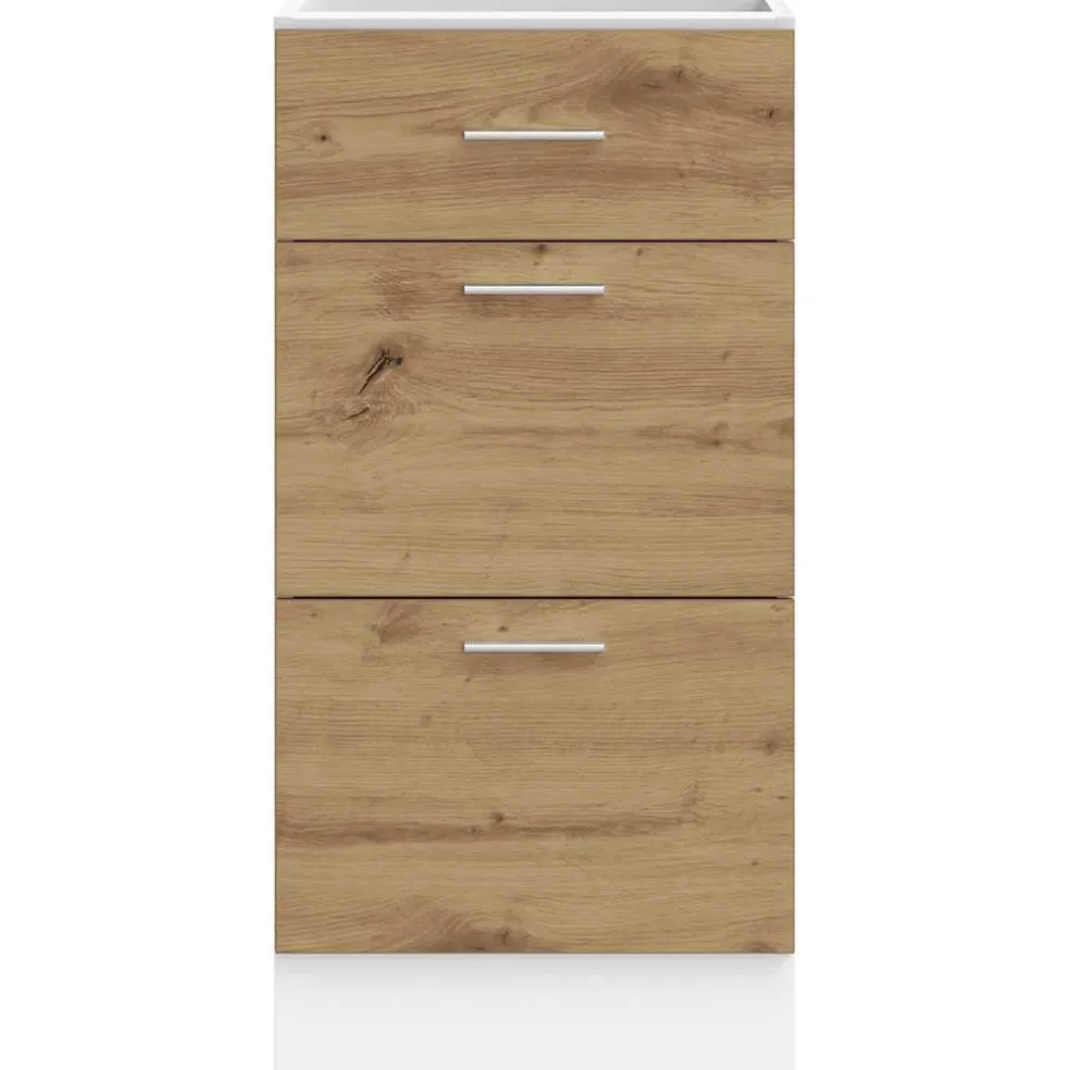 vidaXL Onderkast Lyon 40x46x81,5 cm bewerkt hout artisanaal eikenkleur
