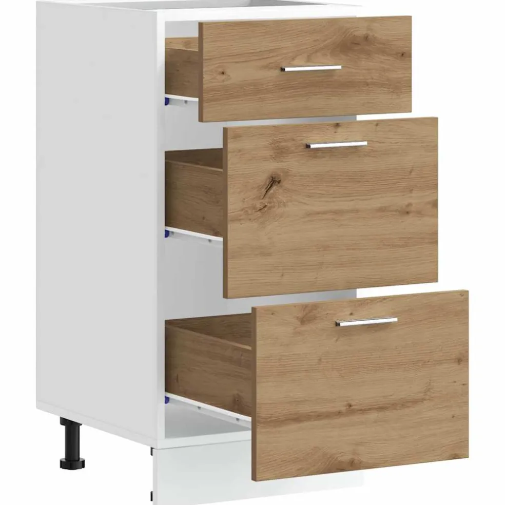 vidaXL Onderkast Lyon 40x46x81,5 cm bewerkt hout artisanaal eikenkleur
