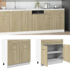 vidaXL Onderkast met lade Lyon 80x46x81,5 cm sonoma eikenkleurig