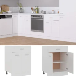 vidaXL Onderkast met lade Lyon 60x46x81,5 cm bewerkt hout wit