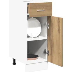 vidaXL Onderkast met lade Lyon 30x46x81,5 cm bewerkt hout artisanaal eiken