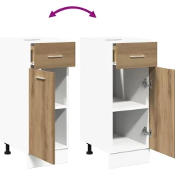 vidaXL Onderkast met lade Lyon 30x46x81,5 cm bewerkt hout artisanaal eiken