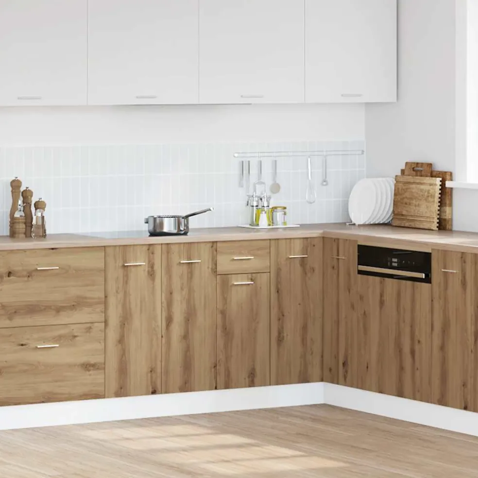 vidaXL Onderkast met lade Lyon 30x46x81,5 cm bewerkt hout artisanaal eiken
