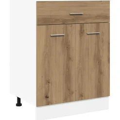 vidaXL Onderkast met lade Lyon 60x46x81,5 cm bewerkt hout artisanaal eiken