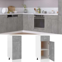 vidaXL Onderkast met lade Lyon 30x46x81,5 cm bewerkt hout betongrijs