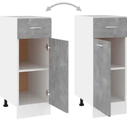 vidaXL Onderkast met lade Lyon 30x46x81,5 cm bewerkt hout betongrijs