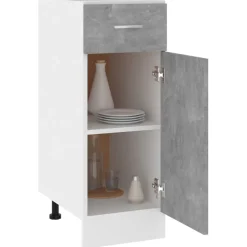 vidaXL Onderkast met lade Lyon 30x46x81,5 cm bewerkt hout betongrijs