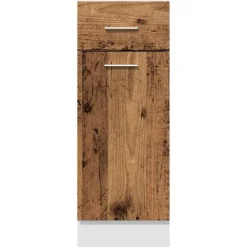 vidaXL Onderkast met lade Lyon 30x46x81,5 cm bewerkt hout oud houtkleurig