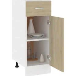 vidaXL Onderkast met lade Lyon 30x46x81,5 cm bewerkt hout sonoma eiken