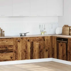vidaXL Onderkast met lade Lyon 50x46x81,5 cm bewerkt hout oud houtkleurig
