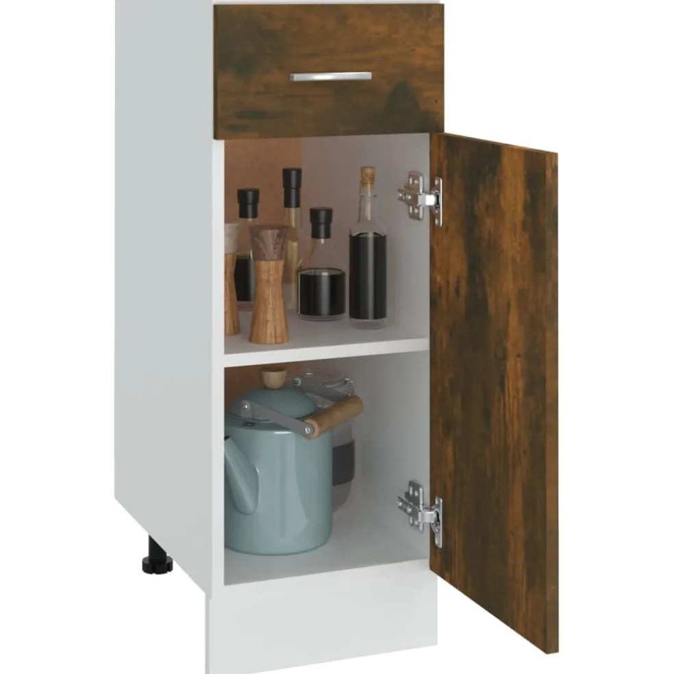 vidaXL Onderkast met lade Lyon 30x46x81,5 cm bewerkt hout gerookt eiken