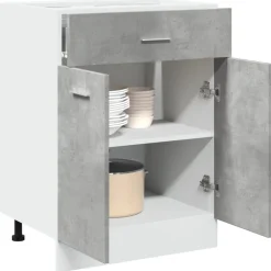 vidaXL Onderkast met lade Lyon 60x46x81,5 cm bewerkt hout betongrijs