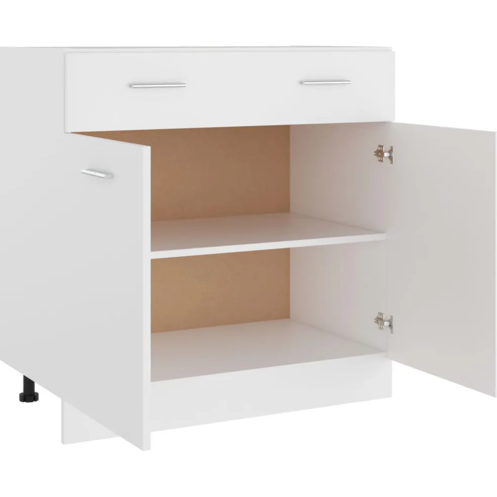 vidaXL Onderkast met lade Lyon 80x46x81,5 cm bewerkt hout wit