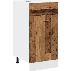 vidaXL Onderkast met lade Lyon 40x46x81,5 cm bewerkt hout oud houtkleurig