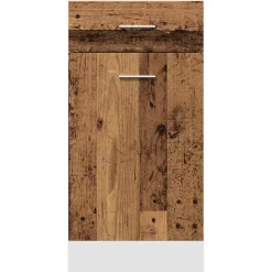 vidaXL Onderkast met lade Lyon 40x46x81,5 cm bewerkt hout oud houtkleurig