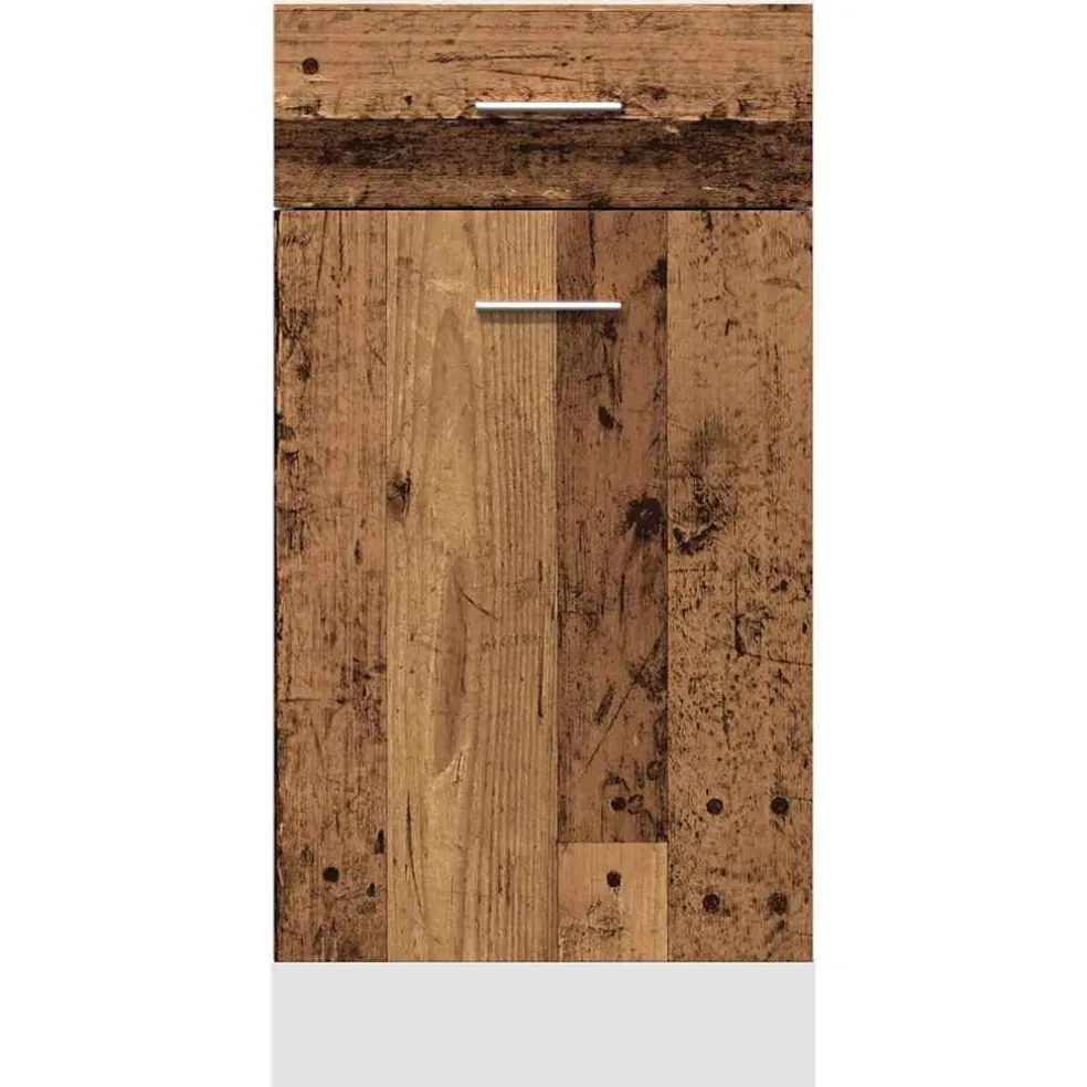vidaXL Onderkast met lade Lyon 40x46x81,5 cm bewerkt hout oud houtkleurig