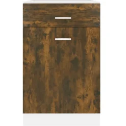 vidaXL Onderkast met lade Lyon 50x46x81,5 cm bewerkt hout gerookt eiken