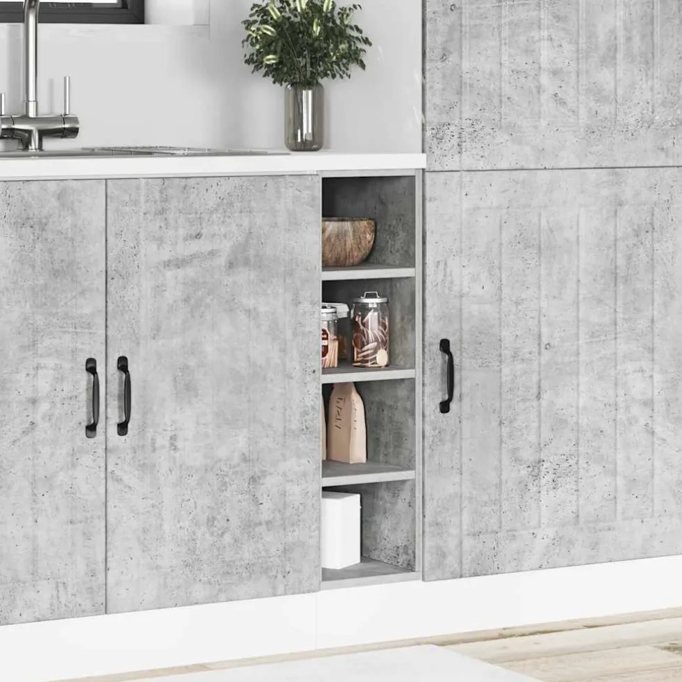 vidaXL Onderkast Riga 20x44,5x81,5 cm bewerkt hout betongrijs