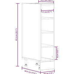 vidaXL Onderkast 20x44,5x81,5 cm bewerkt hout sonoma eikenkleurig