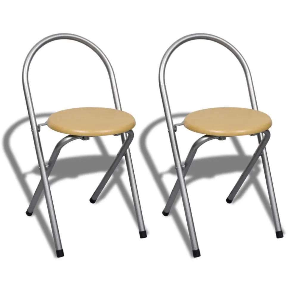 vidaXL Ontbijttafelset met twee stoelen (inklapbaar)