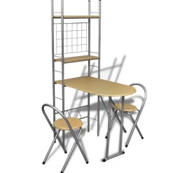 vidaXL Ontbijttafelset met twee stoelen (inklapbaar)