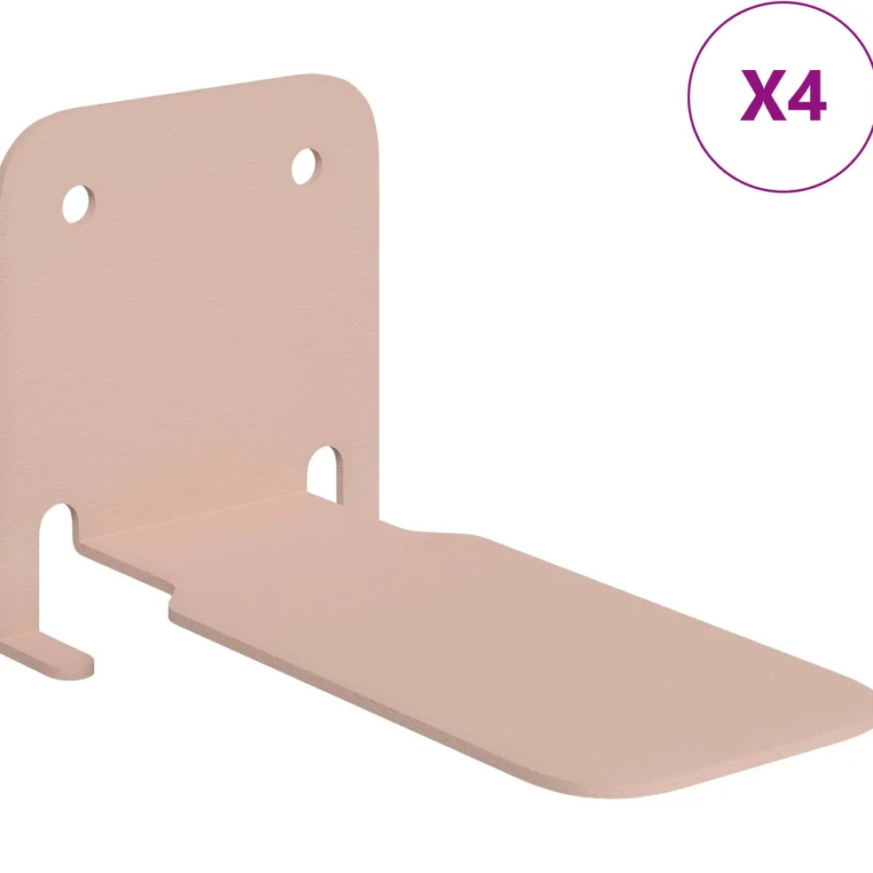 vidaXL Onzichtbare Zwevende Plank 4 st Roze 6 x 11 x 6,5 cm