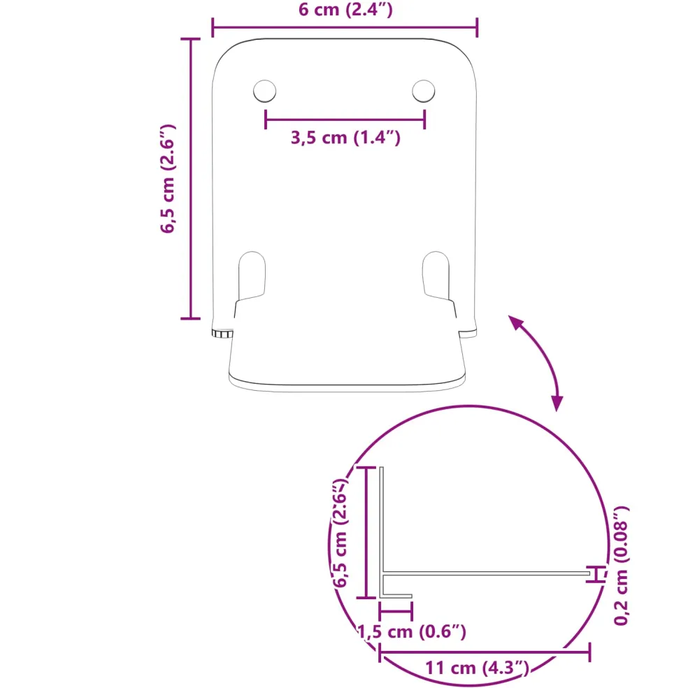vidaXL Onzichtbare Zwevende Plank 4 st Roze 6 x 11 x 6,5 cm