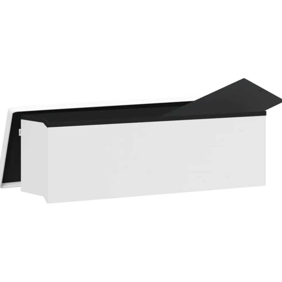 vidaXL Opbergbank inklapbaar PVC wit