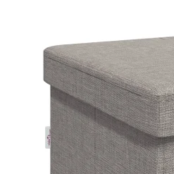 vidaXL Opbergbank inklapbaar kunstlinnen lichtgrijs