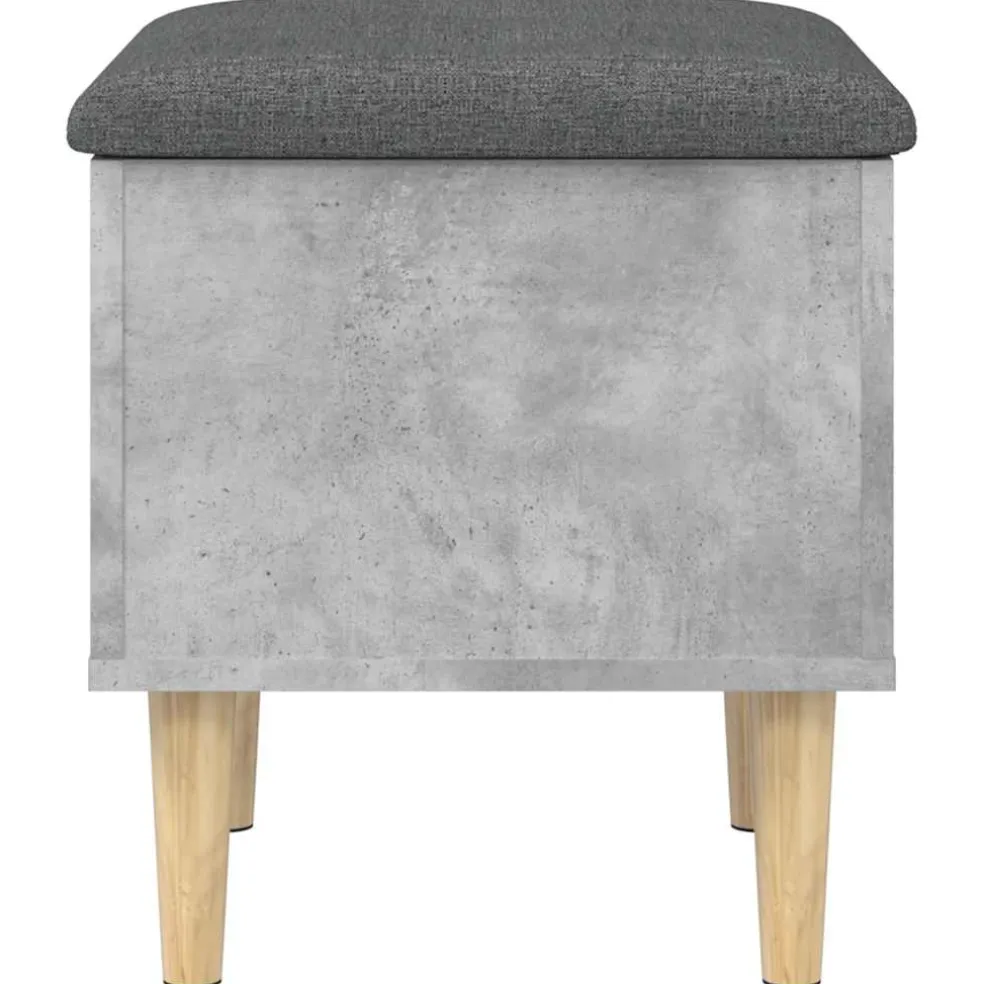 vidaXL Opbergbankje 42x42x46 cm bewerkt hout betongrijs