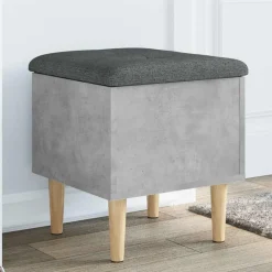 vidaXL Opbergbankje 42x42x46 cm bewerkt hout betongrijs